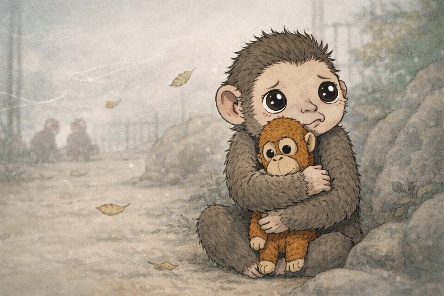 Punch hugging his plushie